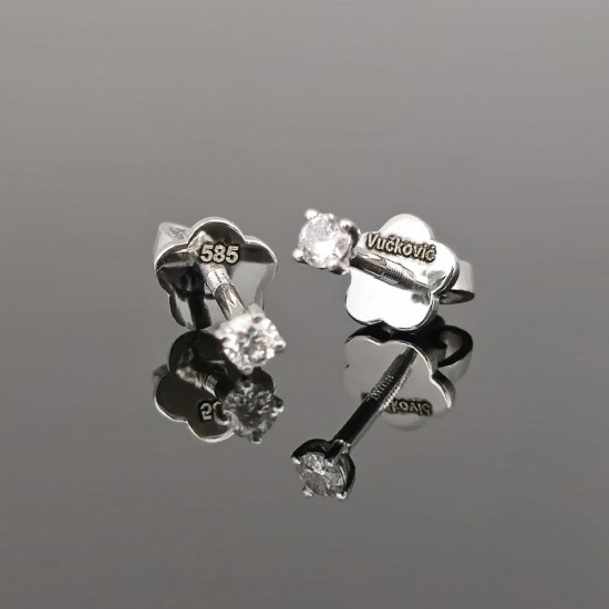 Minđuše belo zlato sa brilijantima 0,20ct SI1-EF. 0103-135