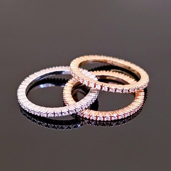 Prstenje roze, belo i žuto zlato sa dijamantima. 1200-600