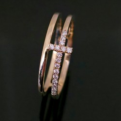 Prsten sa dijamantima 0.10ct od žutog zlata. 330-231