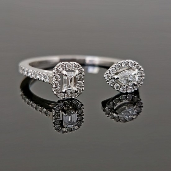 Prsten sa dijamantima 0.46ct od belog zlata 740-300