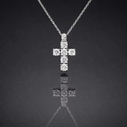 Krst i ogrlica od belog zlata sa dijamantima 0.74ct. 796-247