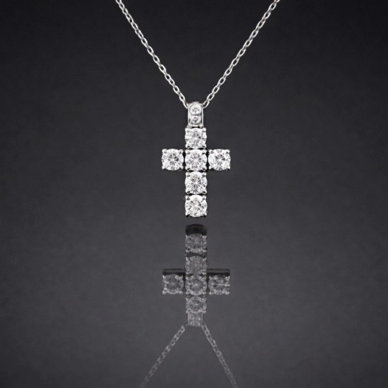 Krst i ogrlica od belog zlata sa dijamantima 0.74ct. 796-247