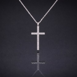 Krst sa ogrlicom od belog zlata sa dijamantima 0.27ct. 394-240