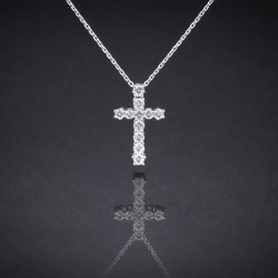 Krst sa ogrlicom od belog zlata sa dijamantima 0.28ct 398-208