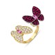 Prsten od žutog i belog zlata sa rubinima, pink safirima I brilijantima 0103-490