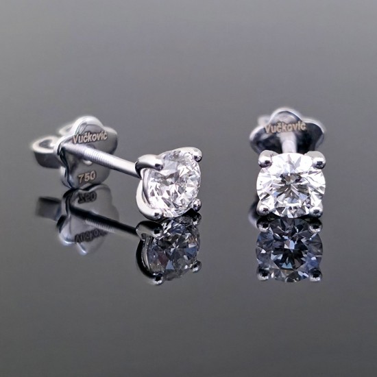 Mindjuše 1ct dijamanti VS2-G 18karata belo zlato.1600-100