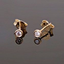 Mindjuše žuto zlato sa brilijantima 0.12ct 157-069