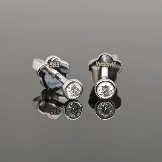 Minđuše belo zlato sa brilijantima 0,13ct si1-ef. 0109-135