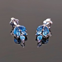 Minđuše od belog zlata sa London topaz 1.45ct 436-265
