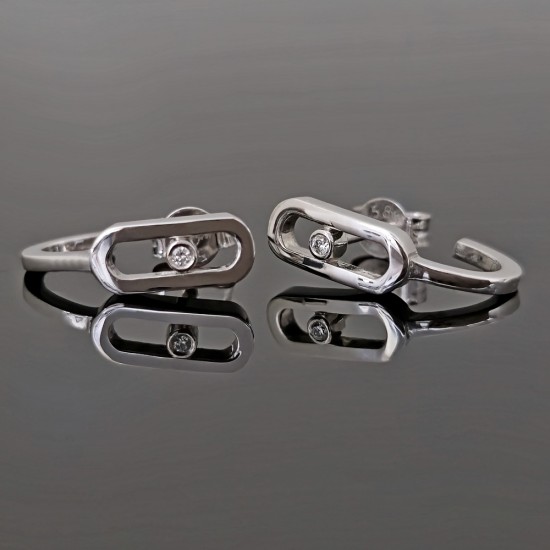 Minđuše od belog zlata sa brilijantima 0.02ct 0403-266