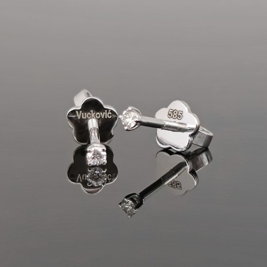 Minđuše belo zlato sa brilijantima.0,07CT SI1-EF. 0101-120
