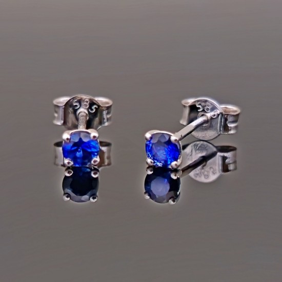 Minđuše od belog zlata sa plavim safirima 0.36ct 0419-076