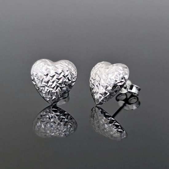 Minđuše od belog zlata, srca 39-050