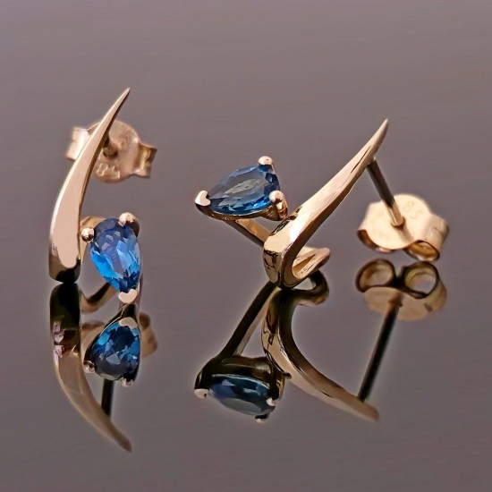 Minđuše od žutog zlata sa London Topazom 0.50ct 0414-193