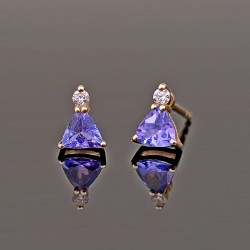 Minđuše od žutog zlata sa Tanzanitom I brilijantima 194-100