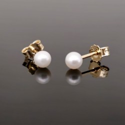 Minđuše od žutog zlata sa biserom 104-060