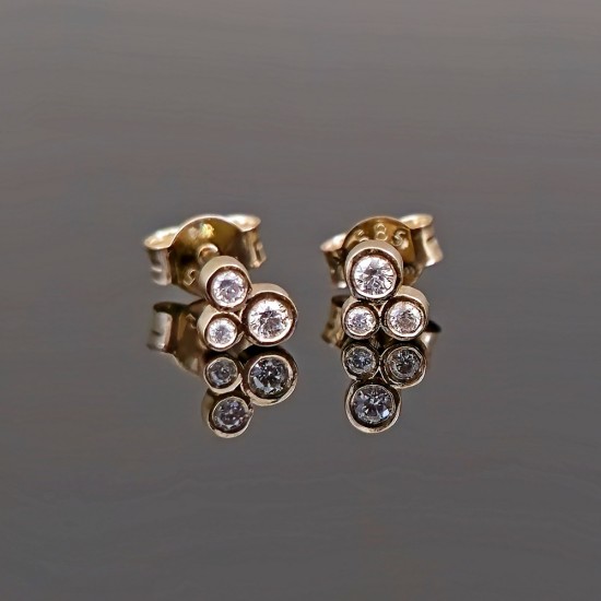 Minđuše od žutog zlata sa brilijantima 0.10ct 0408-095