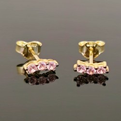 Minđuše od žutog zlata sa cirkonima 0108-085