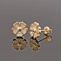 Minđuše od žutog zlata sa cirkonima 0401-192