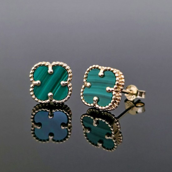 Minđuše od žutog zlata sa malahitom 33-158