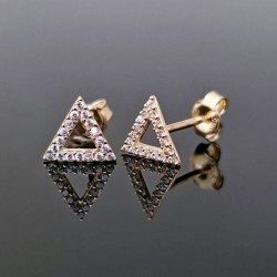 Minđuše od žutog zlata sa cirkonima 52-090