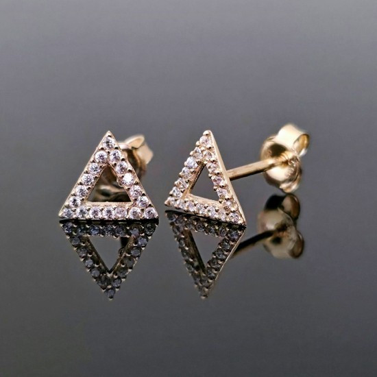 Minđuše od žutog zlata sa cirkonima 52-090