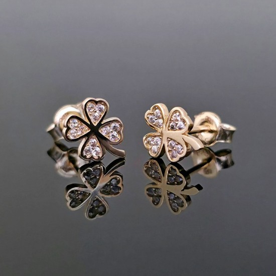 Minđuše od žutog zlata sa cirkonima, cvetovi 55-124