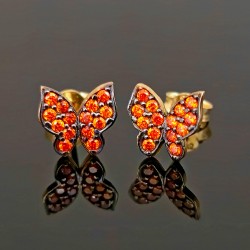 Minđuše od žutog zlata sa cirkonima. 0114-115