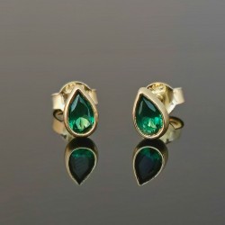 Minđuše od žutog zlata sa cirkonima. 0121-095