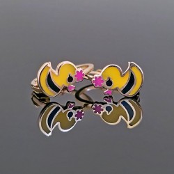 Minđuše od žutog zlata sa emajlom 0616-114