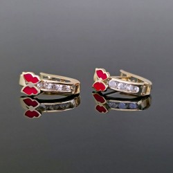 Minđuše od žutog zlata sa emajlom i cirkonima 70-107