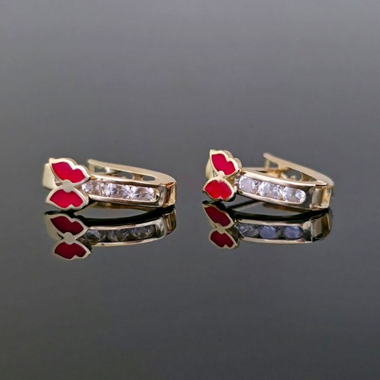 Minđuše od žutog zlata sa emajlom i cirkonima 70-107