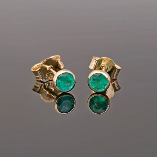 Minđuše od žutog zlata sa smaragdima 0.31ct 0417-068