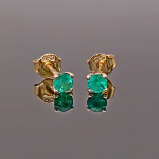 Minđuše od žutog zlata sa smaragdima 0.40ct 0416-069