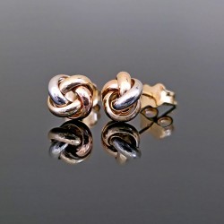 Minđuše od žutog, belog i roze zlata 0608-100