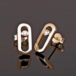 Minđuše žuto zlato sa brilijantima 0.05ct 311-227