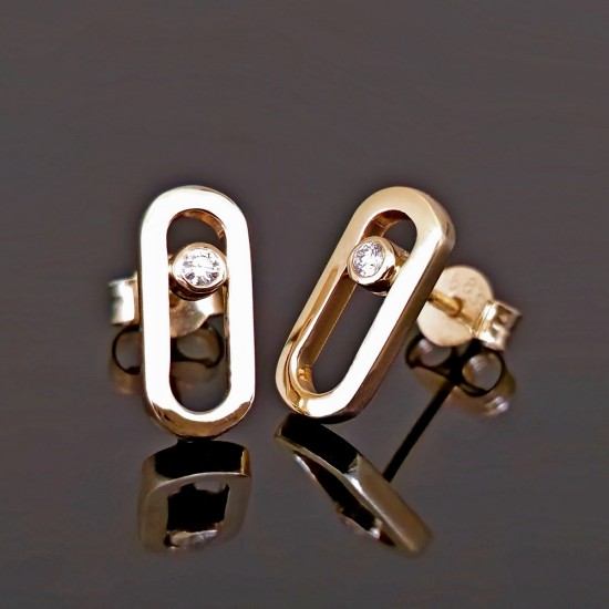 Minđuše žuto zlato sa brilijantima 0.05ct 0405-227