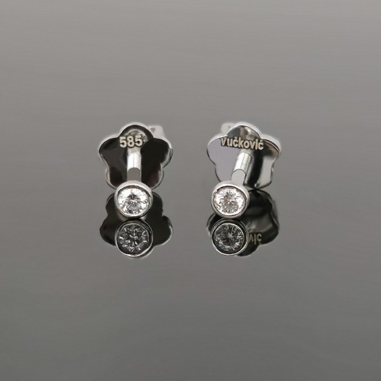 Minđuše belo zlato sa brilijantima 0.08ct si1-ef. 0108-125