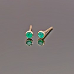 Minđuše žuto zlato sa smaragdima 0.11ct 115-061