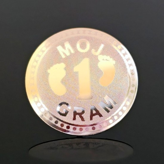 1.Zlatnik Moj prvi gram (Latinica) 1 gram. 20mm