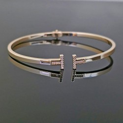 Narukvica alka od žutog zlata sa cirkonima 1-547