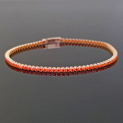 Narukvica tenis od žutog zlata sa cirkonima oranž boje 25-300