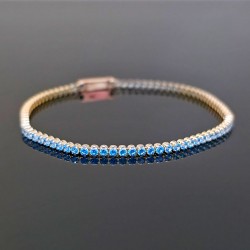 Narukvica tenis od žutog zlata sa cirkonima svetlo plave boje 24-300