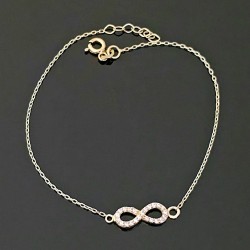 Narukvica žuto zlato, beskonačno sa cirkonima 31-114