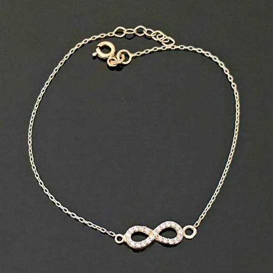 Narukvica žuto zlato, beskonačno sa cirkonima 31-114