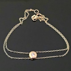 Narukvica, dupla sa cirkonom od žutog zlata 31-152