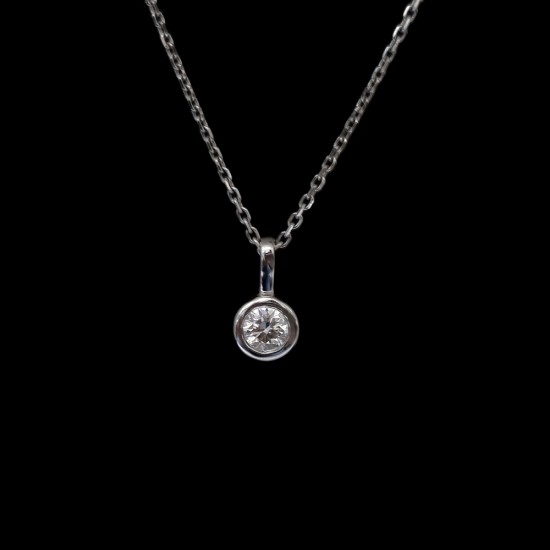 Ogrlica belo zlato sa brilijantom 0.16ct. 538-250