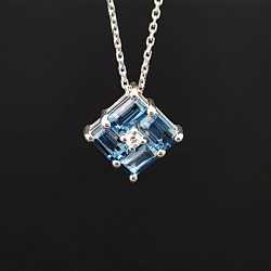 Ogrlica od belog zlata sa London topazima i brilijantom 431-100