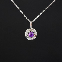Ogrlica od belog zlata sa ametistom I brilijantima 582-300