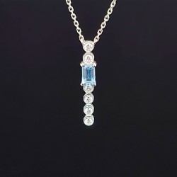 Ogrlica od belog zlata sa blue topazom I brilijantima 322-100